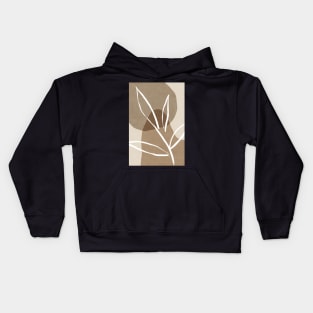 Abstract beige leaf branch Kids Hoodie